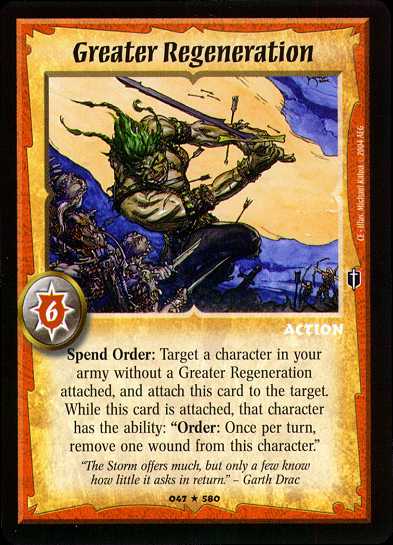 Greater Regeneration
